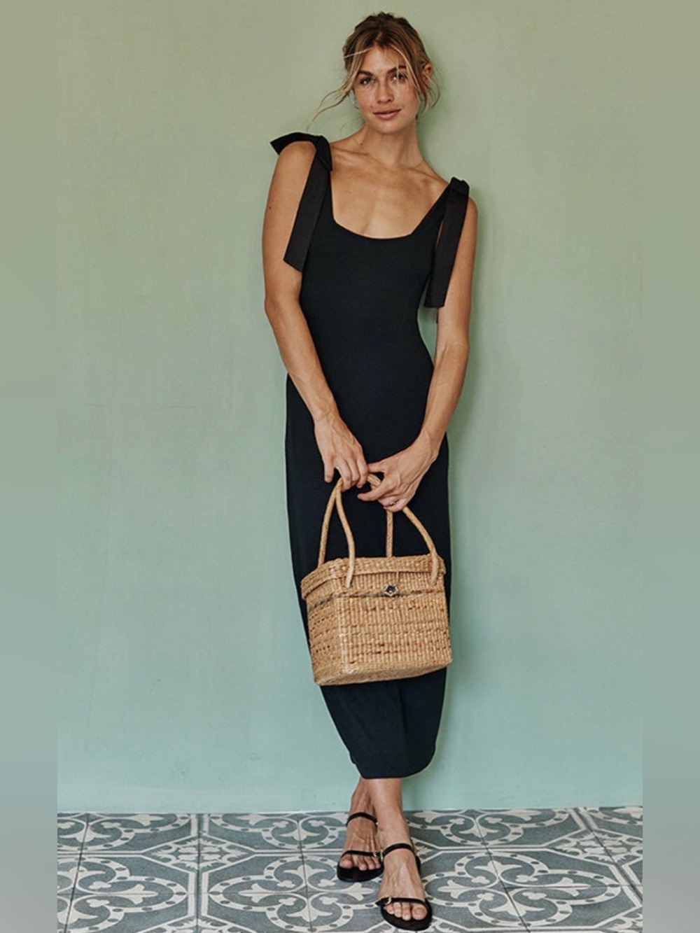 Summersalt The Softest Ribbed Tie-Shoulder Maxi Dress , XS